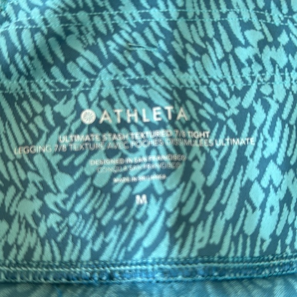 Athleta Ultimate Stash Textured 7/8 Tight Leggings Stash Pocket Size Medium - Picture 6 of 10